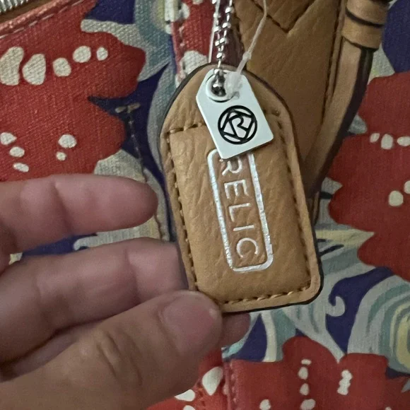 Relic Red and Brown Floral Shoulder Bag - Picture 2 of 8